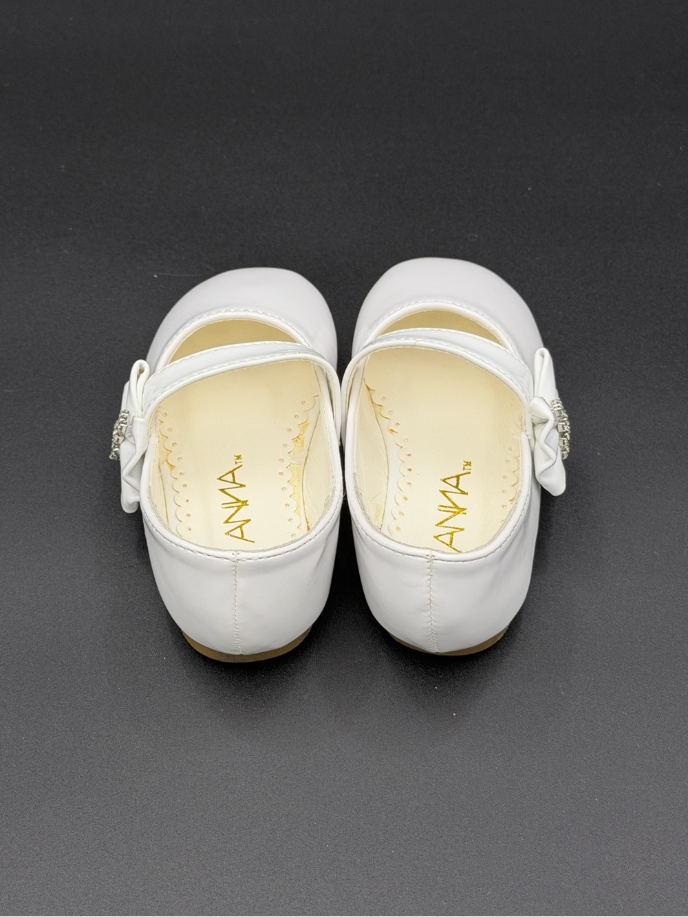 ANNA Patent Bow Mary Jane Dress Shoes | White | Toddler/Baby Girls Size 5 - Picture 5 of 8